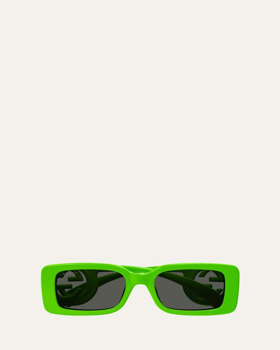 Monochrome GG Rectangle Acetate Sunglasses
